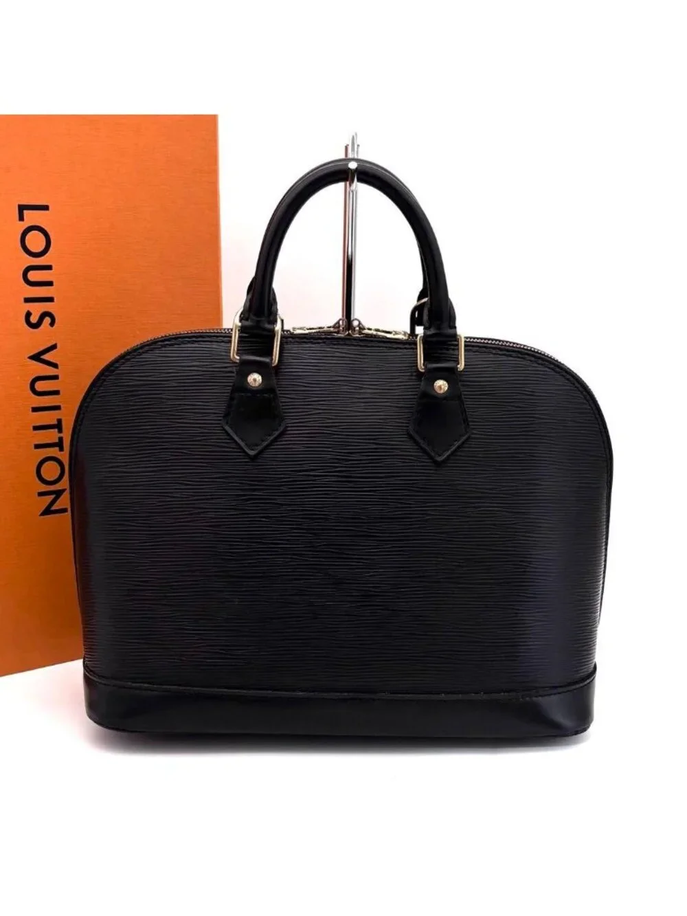 Louis Vuitton Epi Alma PM Handbag Noir Black Gold